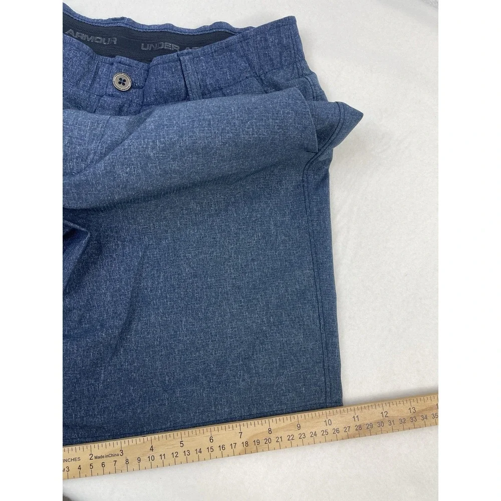 Under Armour Loose Heatgear Shorts Blue Men 32 Casual Golf Elastic Waist Stretch